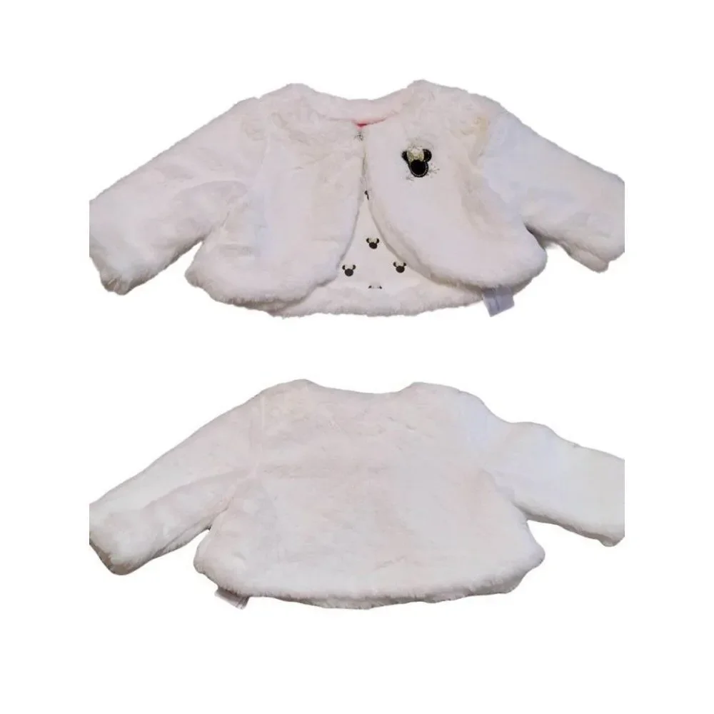 Disney Baby 0-6m Minnie Mouse Faux Fur Girls Jacket